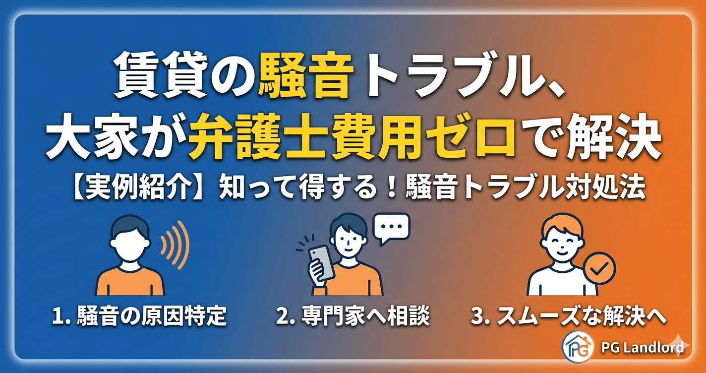 賃貸の騒音トラブル、大家が弁護士費用ゼロで解決するまでの全記録【完全版】